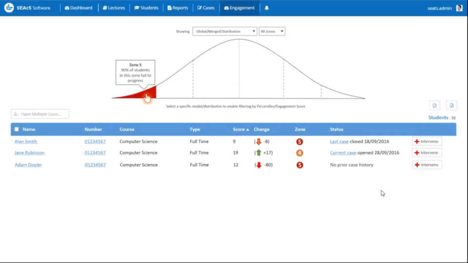 screenshot of Seats Software